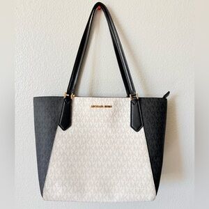 Michael Kors Black and White Logo Tote
